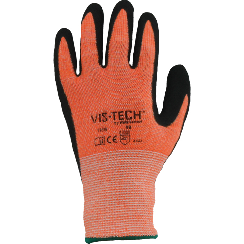 Vis-Tech Y9294 Cut Resistant Gloves, Size 6/X-Small, 13 Gauge, Polyurethane Coated, Stainless Steel Shell, ANSI/ISEA 105 Level 4 Fastek