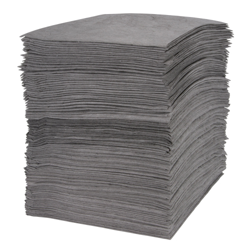 Premium Meltblown Sorbent Pads, Universal, 15" x 18", 30 gal. Absorbancy Fastek