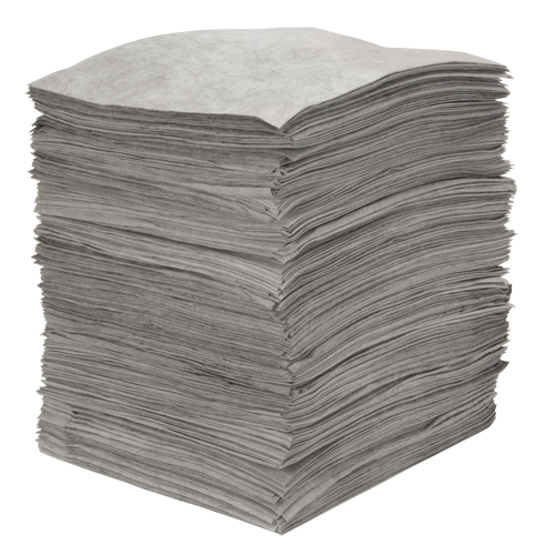 Premium Meltblown Sorbent Pads, Universal, 15" x 18", 30 gal. Absorbancy Fastek