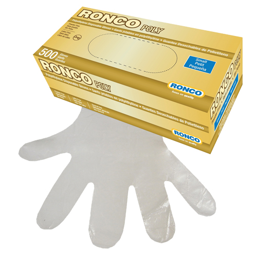Disposable Glove, Small, Polyethylene, 1-mil, Powder-Free, Clear Fastek