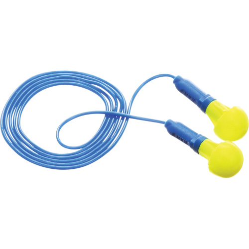 Bouchons d'oreilles E-A-R Push-Ins, Avec cordon, Paire - Sac en poly, 28/23 dB NRR, Taille unique Fastek