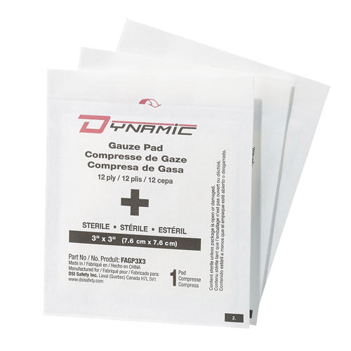 Dynamic Gauze, Pad, 3" L x 3" W, Sterile, Medical Device Class 1 Fastek