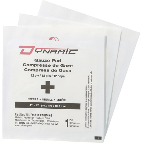 Dynamic Gauze, Pad, 4" L x 4" W, Sterile, Medical Device Class 1 Fastek