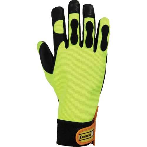 Endura&reg; Hi-Viz Chainsaw Gloves, Size Large/9, Goatskin Palm Fastek