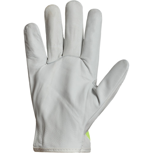 Gants de conducteur haute visibilit&eacute; avec bandes r&eacute;fl&eacute;chissantes Endura, 3T-Grand, Paume en Cuir fleur de ch&egrave;vre Fastek