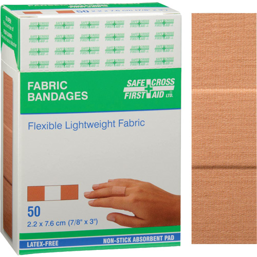 Bandages, Rectangulaire/carr&eacute;e, 3", Tissu, Non st&eacute;rile Fastek
