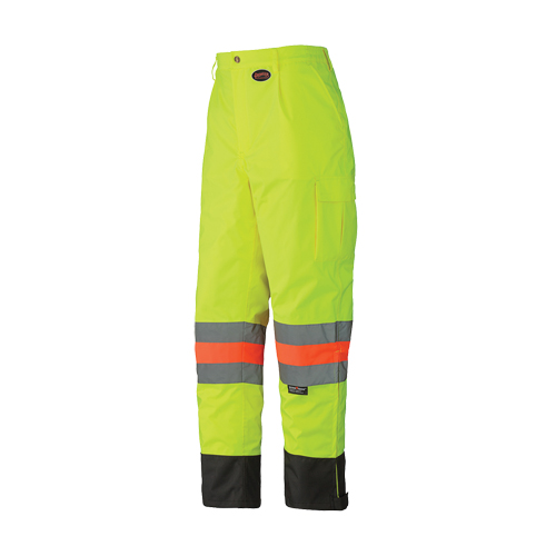 6039 Traffic Control Waterproof Safety Pant, Polyester, X-Small, High Visibility Lime-Yellow Fastek