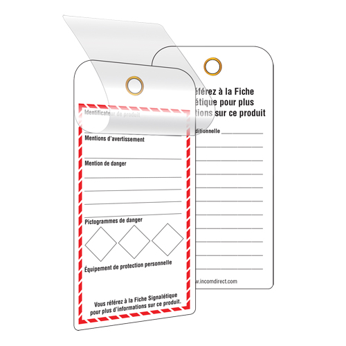 GHS Self-Laminating Workplace Tags, Cardstock, 3" W x 6" H, French Fastek
