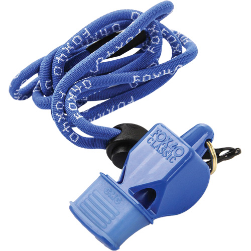 Classic Blue Whistle with Lanyard Fastek