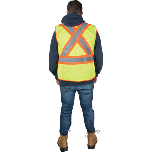 Veste d'arpenteur r&eacute;sistante aux flammes, Jaune lime haute visibilit&eacute;, Moyen, Polyester Fastek