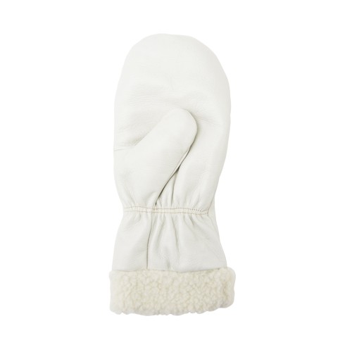 Mitaines d'hiver en cuir fleur de premi&egrave;re qualit&eacute; doubl&eacute;es de boa, Taille Grand, Mitaine Fastek