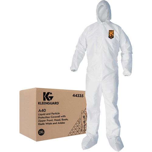 Kleenguard A40 Coveralls, 2X-Large, White, Microporous Fastek