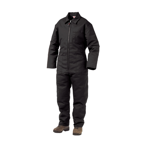 Lined Twill Coveralls, Men's, Black, Size Large Fastek