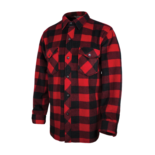 Plaid Solar Fleece Shirt, Men's, Large, Red Fastek