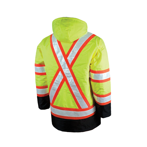 Parka de s&eacute;curit&eacute; doubl&eacute;, Jaune lime haute visibilit&eacute;, Grand Fastek