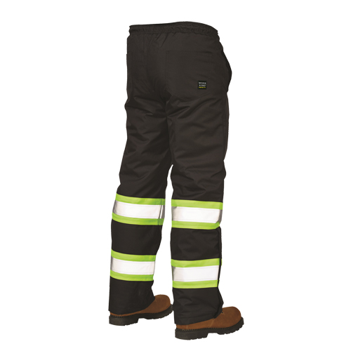 Lined Pull-On Safety Pant, Polyester, Large, Black Fastek
