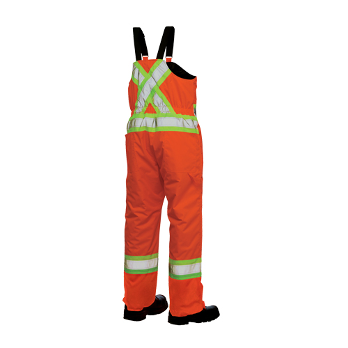 Lined Safety Overalls, Polyester/Polyurethane, Large, High Visibility Orange Fastek