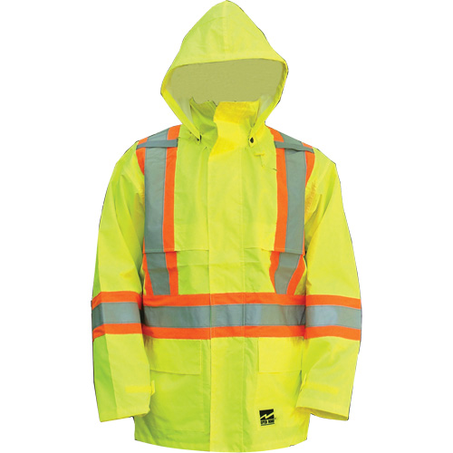 Open Road Jacket, Polyester/Polyurethane, High Visibility Lime-Yellow, Small Fastek