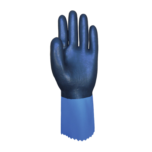 Summitech Full-Dipped Chemical Resistant Gloves, Size Small/7, 11.8" L, Chloroprene, Poly-Cotton Inner Lining, 59-mil Fastek