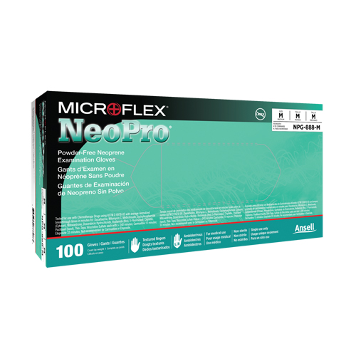 NEOPRO&reg; Gloves, X-Small, Neoprene, 5.1-mil, Powder-Free, Green, Class 2 Fastek
