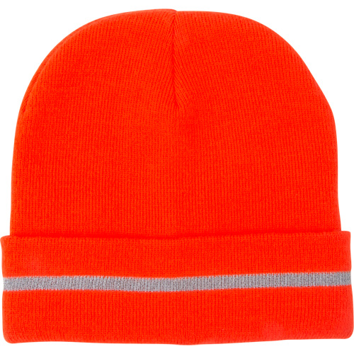 High Visibility Knit Hat with Reflective Stripe, High Visibility Orange, Acrylic Fastek