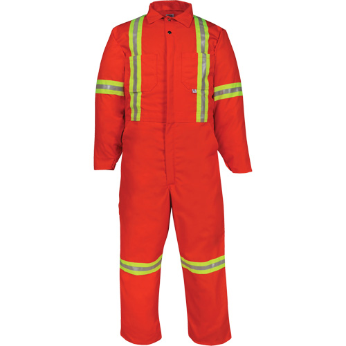 Deluxe Reflective Coveralls, 36, Orange Fastek