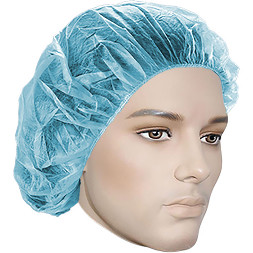 Bonnets bouffants, Polypropyl&egrave;ne, 18", Bleu Fastek