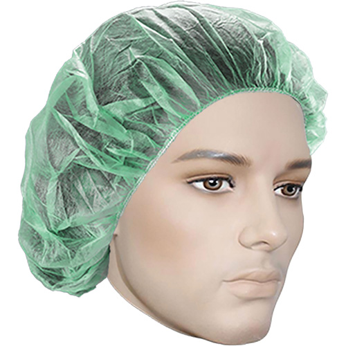 Bonnets bouffants, Polypropyl&egrave;ne, 21", Vert Fastek