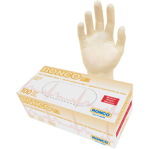 Disposable Gloves, Medium, Latex, 4-mil, Powder-Free, Natural, Class 2 Fastek