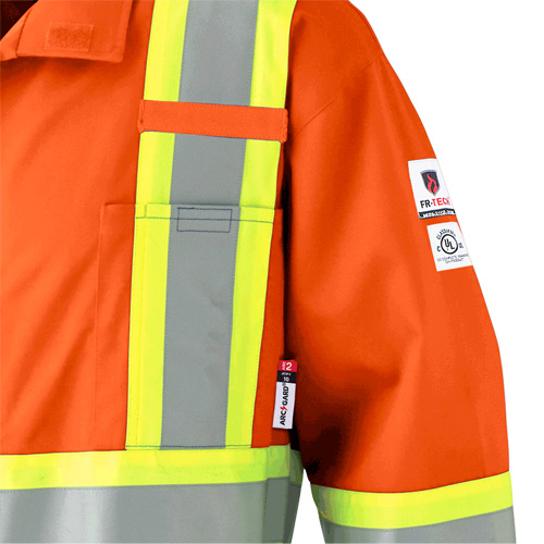 7702 FR Hi-Vis Safety Coveralls, Size 36, Orange Fastek