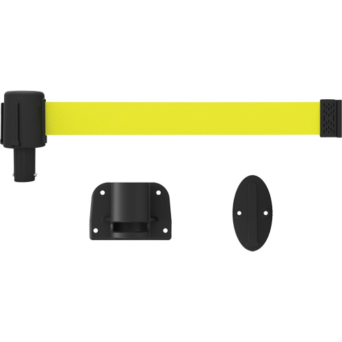 PLUS Wall Mount Barrier System, Plastic, Screw Mount, 15', Yellow Tape Fastek