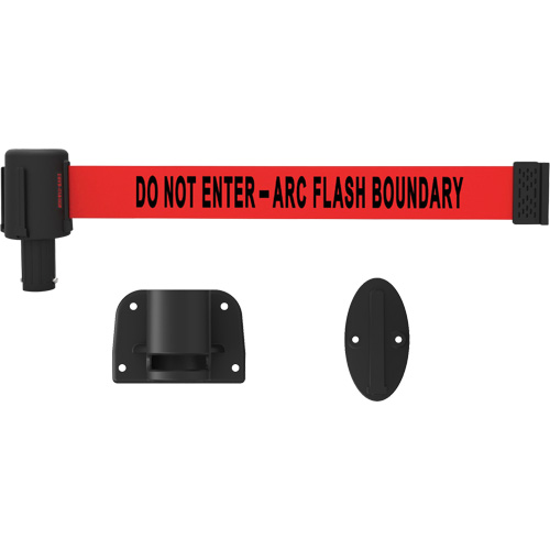 Syst&egrave;me de montage mural pour barri&egrave;re PLUS, Plastique, Fixation par vis, 15', Ruban Rouge Fastek