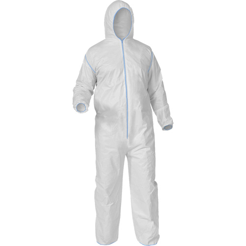 Protective Coveralls, Medium, White, Microporous Fastek