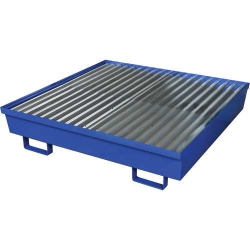 Steel Spill Containment Pallet, 92 US gal. Spill Capacity, 54" x 54.25" x 12" Fastek