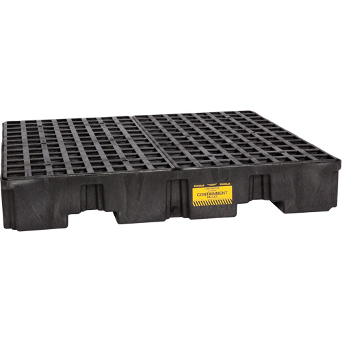 Spill Containment Pallet, 66 US gal. Spill Capacity, 51.5" x 51.5" x 8" Fastek