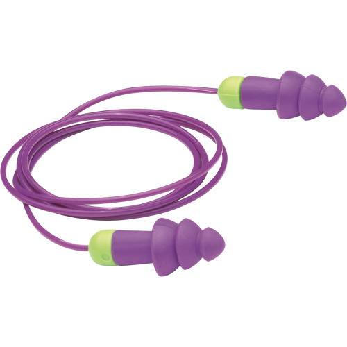 Rockets&reg; Reusable Earplugs, Corded, Bulk - Polybag, 27 dB NRR, One-Size Fastek