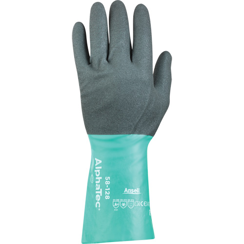 Gants r&eacute;sistants aux produits chimiques 58-128 AlphaTec, Taille 7, 13" lo, Nitrile, Doublure en Nylon, 7 mils Fastek
