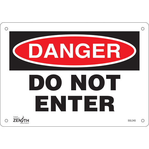 "Do Not Enter" Sign, 7" x 10", Aluminum, English Fastek