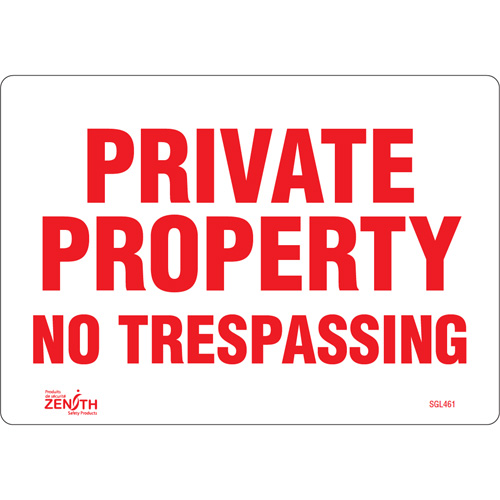 Enseigne Private Property, 7" x 10", Vinyle, Anglais Fastek