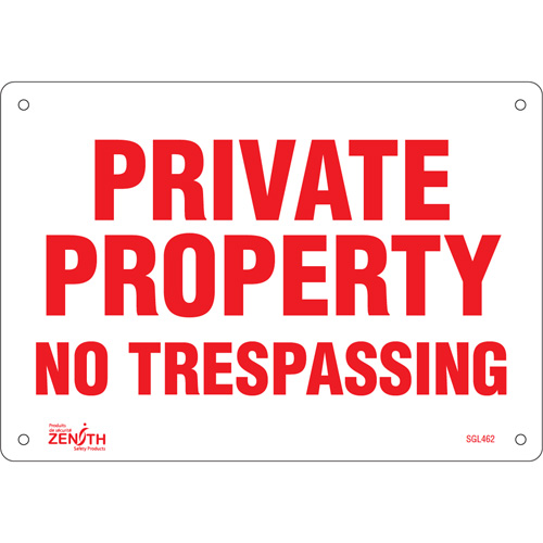 Enseigne Private Property, 7" x 10", Plastique, Anglais Fastek