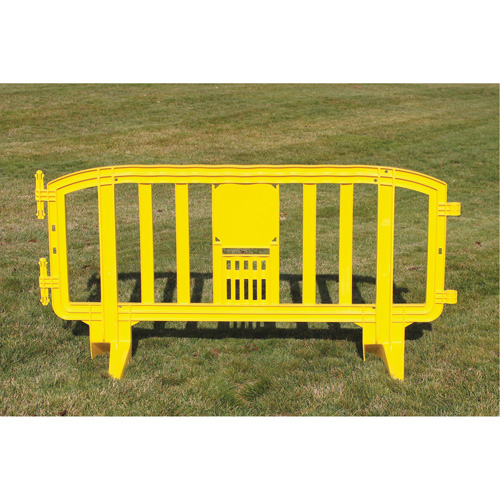 Movit Barricade, Interlocking, 78" L x 39" H, Yellow Fastek