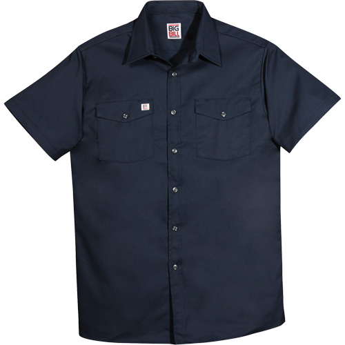 Chemise de travail &agrave; manches courtes en tissu crois&eacute;, Hommes, 4T-Grand, Bleu marine Fastek