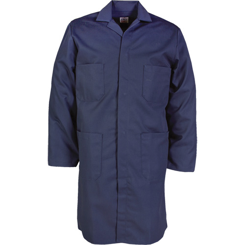 Lab Coat, Poly-Cotton, 32, Navy Blue Fastek