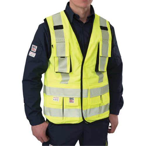 Veste antid&eacute;chirure pour arpenteur, Jaune lime haute visibilit&eacute;, Petit, Polyester Fastek