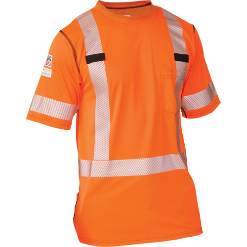 T-shirt &agrave; manches courtes haute visibilit&eacute; Polartec Power Grid, Polyester, T-Grand (grande taille), Orange Fastek
