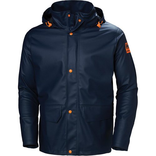 Gale Rain Jacket, Polyester/Polyurethane, X-Large, Navy Blue Fastek