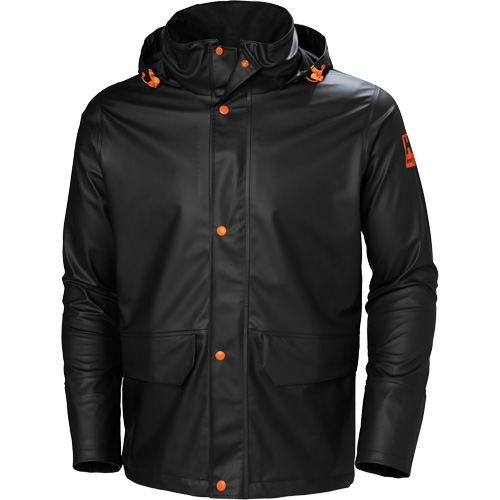 Gale Rain Jacket, Polyester/Polyurethane, 4X-Large, Black Fastek