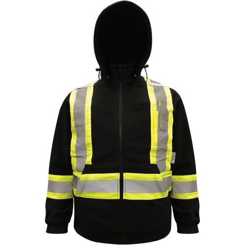 High-Visibility Hoodie, Polyester, Black, Small Fastek