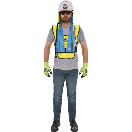 Chill-Its&reg; 6687 Economy Dry Evaporative Cooling Vest, Large/X-Large, High Visibility Lime-Yellow Fastek