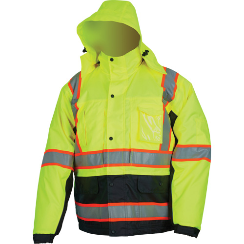 Insulated High Visibility Jacket, Polyester/Polyurethane, High Visibility Lime-Yellow, Small Fastek